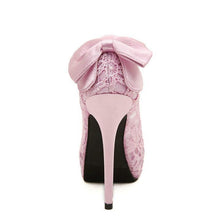 Load image into Gallery viewer, Lace &amp; Bow Sissy Pumps
