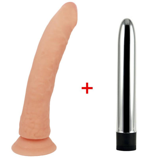 21 cm Sissy Trainer Dildo + Vibrator Set product view