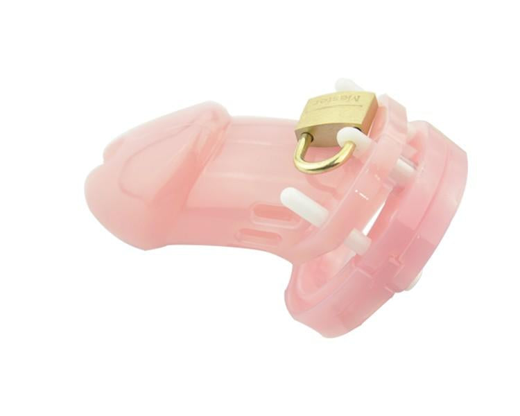 Lyla Pink Chastity Cage 2.76 inches and 3.94 inches long, gallery view 3