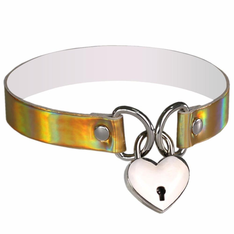 Heart & Key Sissy Locker Choker BDSM, gallery view 2