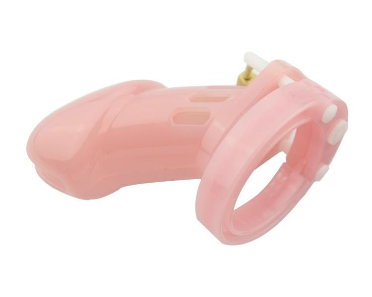 Lyla Pink Chastity Cage 2.76 inches and 3.94 inches long, gallery view 2