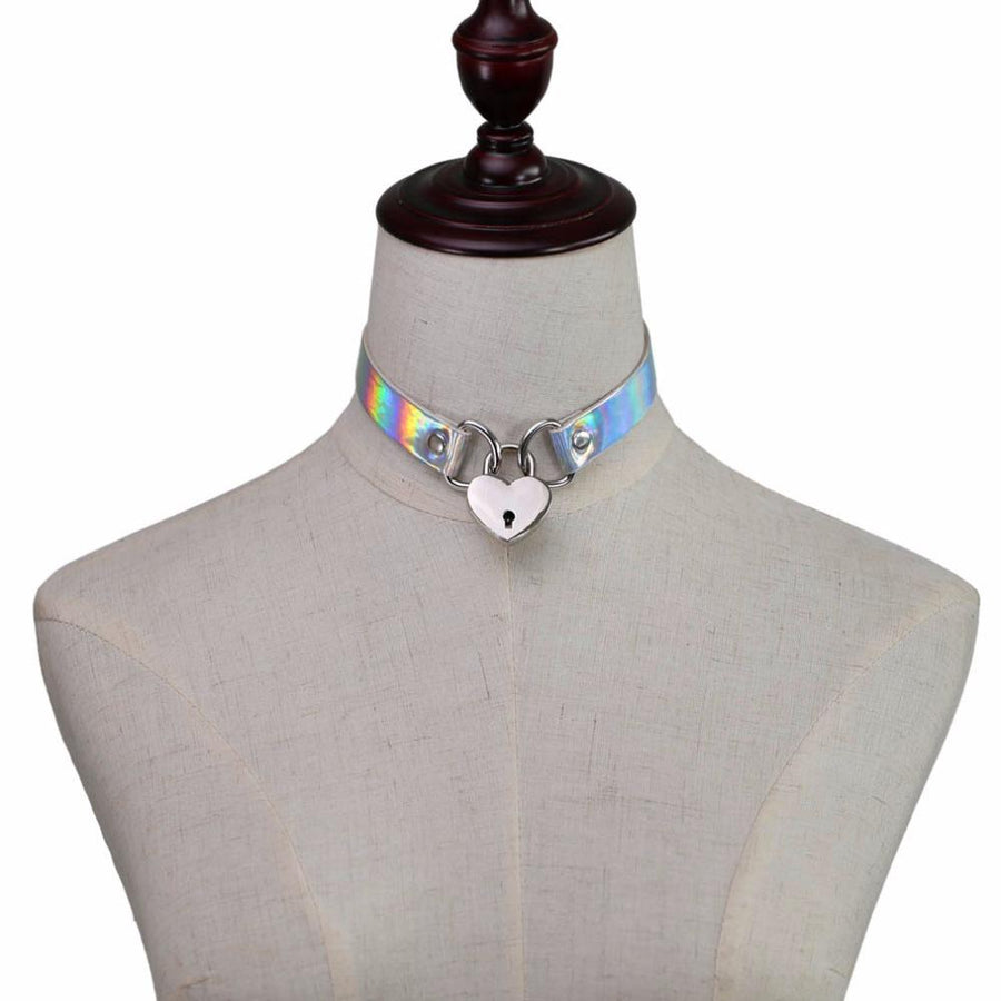 Heart & Key Sissy Locker Choker BDSM, gallery view 6