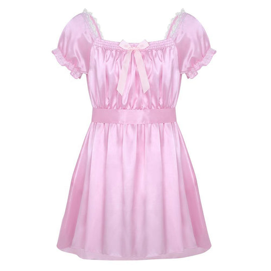Short Sleeve Satin Sissy Dress product view