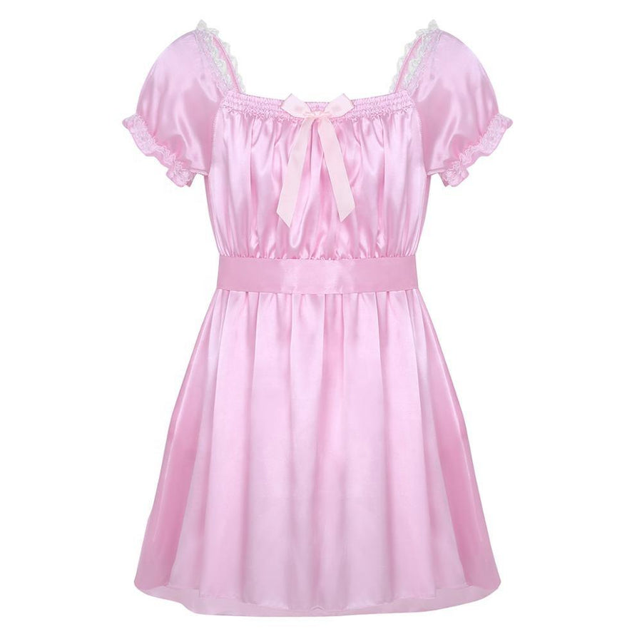 Short Sleeve Satin Sissy Dress product view