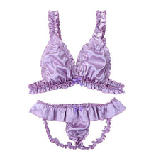 Load image into Gallery viewer, Ruffled Satin Lingerie Set
