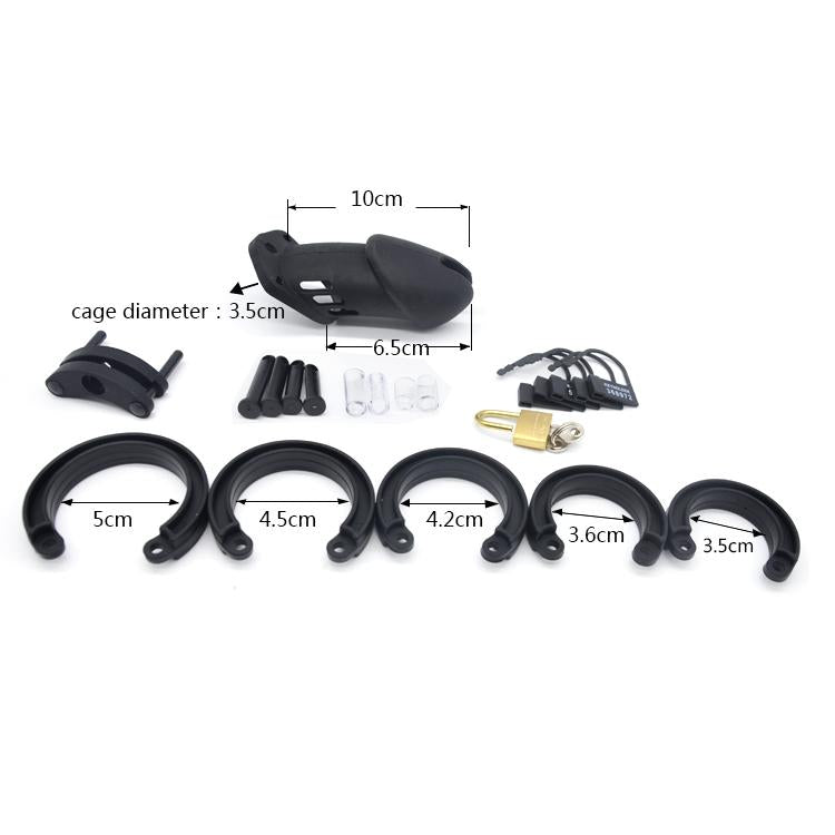 Alexandra Silicone Male Chastity Device 2.76 inches and 3.74 inches long, gallery view 18