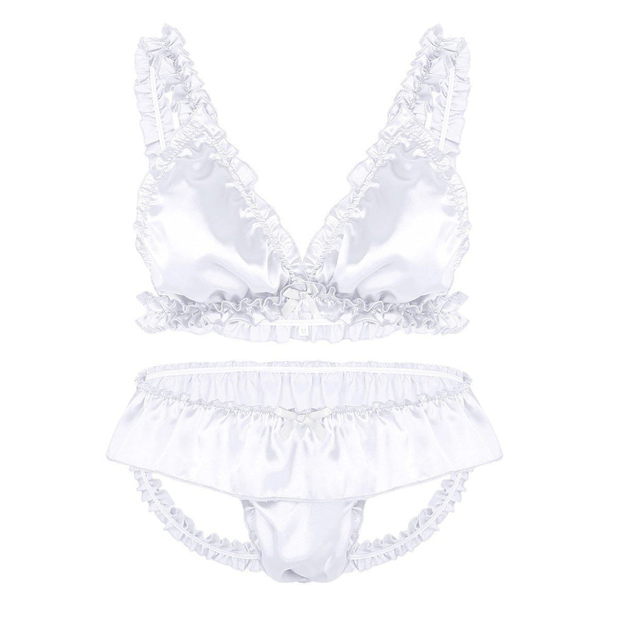 Ruffled Satin Lingerie Set, gallery view 4