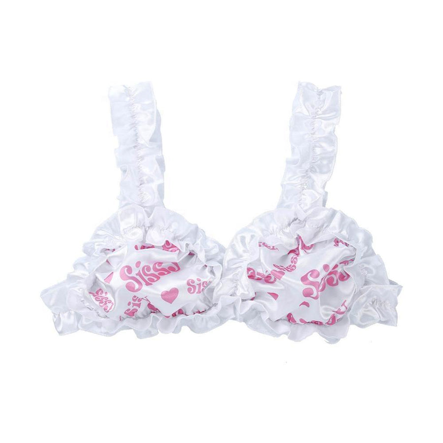 Ruffled Satin Sissy Bra product view
