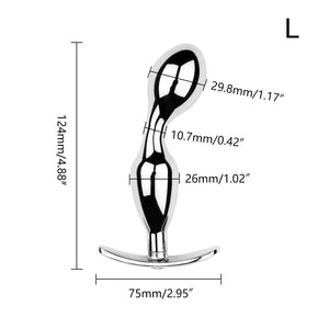 Bauchiger Prostatamassager aus Metall BDSM