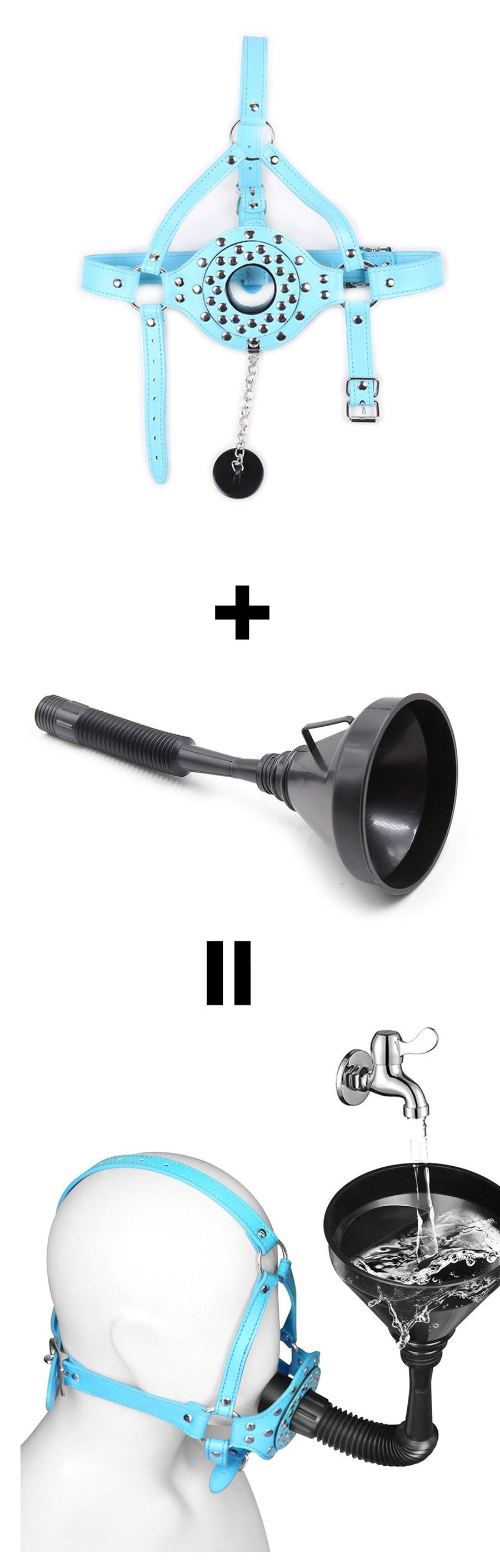 Funnel Toilet Open Mouth Gag Mask, gallery view 6