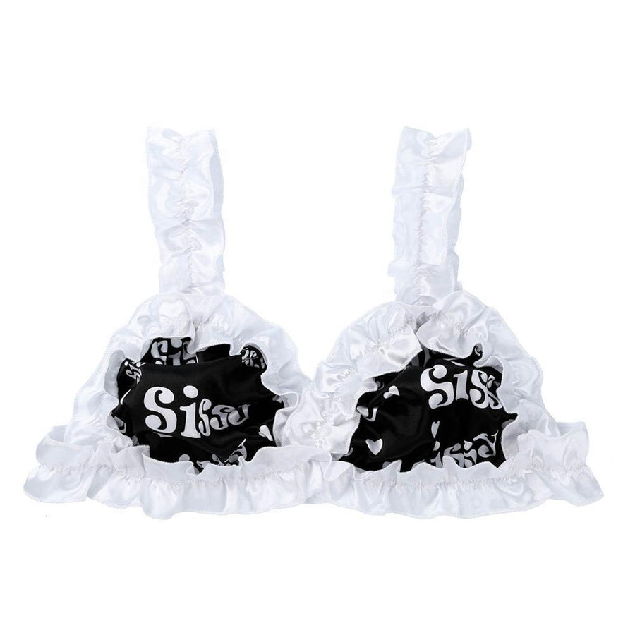 Ruffled Satin Sissy Bra, gallery view 3