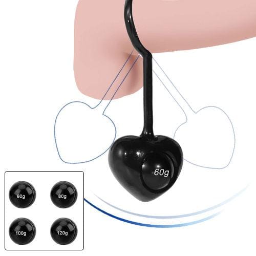 Heart-Shaped Penis Weight Hanging Toy Set BDSM product view