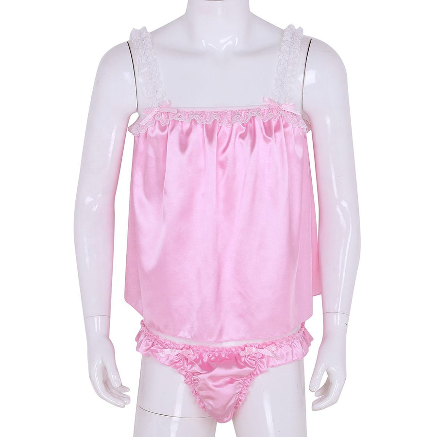 Sleeveless Satin Lingerie Set, gallery view 2