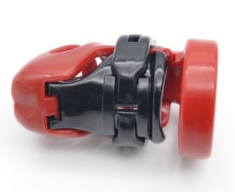 Red/Black Resin Male Chastity Cage, gallery view 2