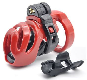 Red/Black Resin Male Chastity Cage