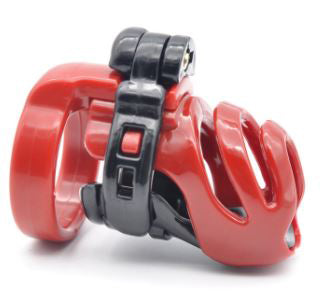 Red/Black Resin Male Chastity Cage, gallery view 3