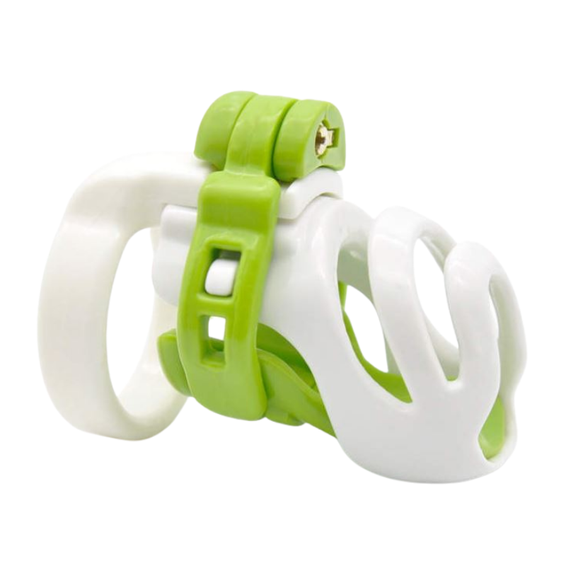 White/Green Resin Male Chastity Cage, gallery view 2