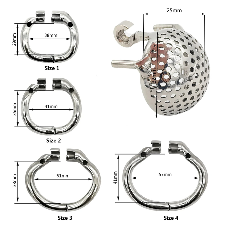 Stainless Steel Honeycomb Chastity Device, gallery view 2
