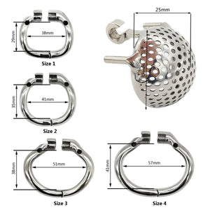 Dispositif de chasteté en nid d'abeille en acier inoxydable