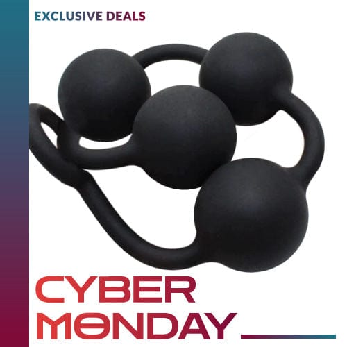 Black Backdoor Party Long Anal Beads product view