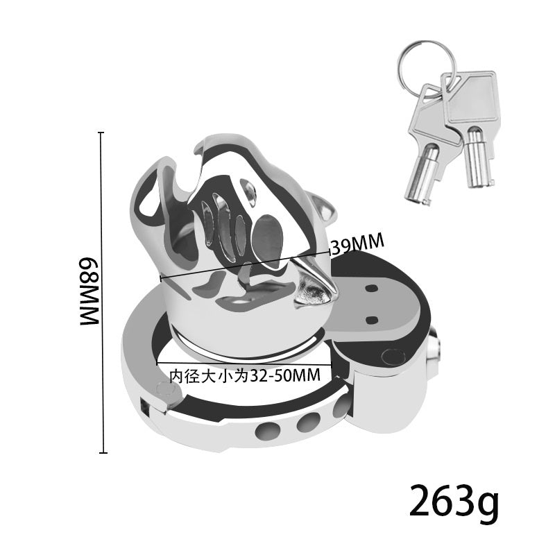 New BDSM Tiger Head Adjustable Male Chastity Cage, gallery view 4