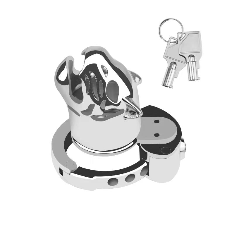 New BDSM Tiger Head Adjustable Male Chastity Cage, gallery view 2
