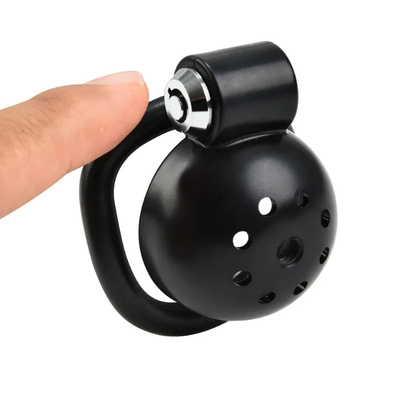 New Male Chastity Cage with 5 Size Penis Rings size guide, gallery view 2