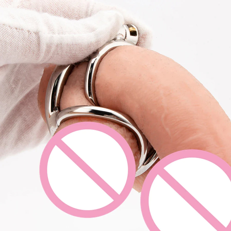 Stainless Steel Balls Chastity Penis Cage, gallery view 2