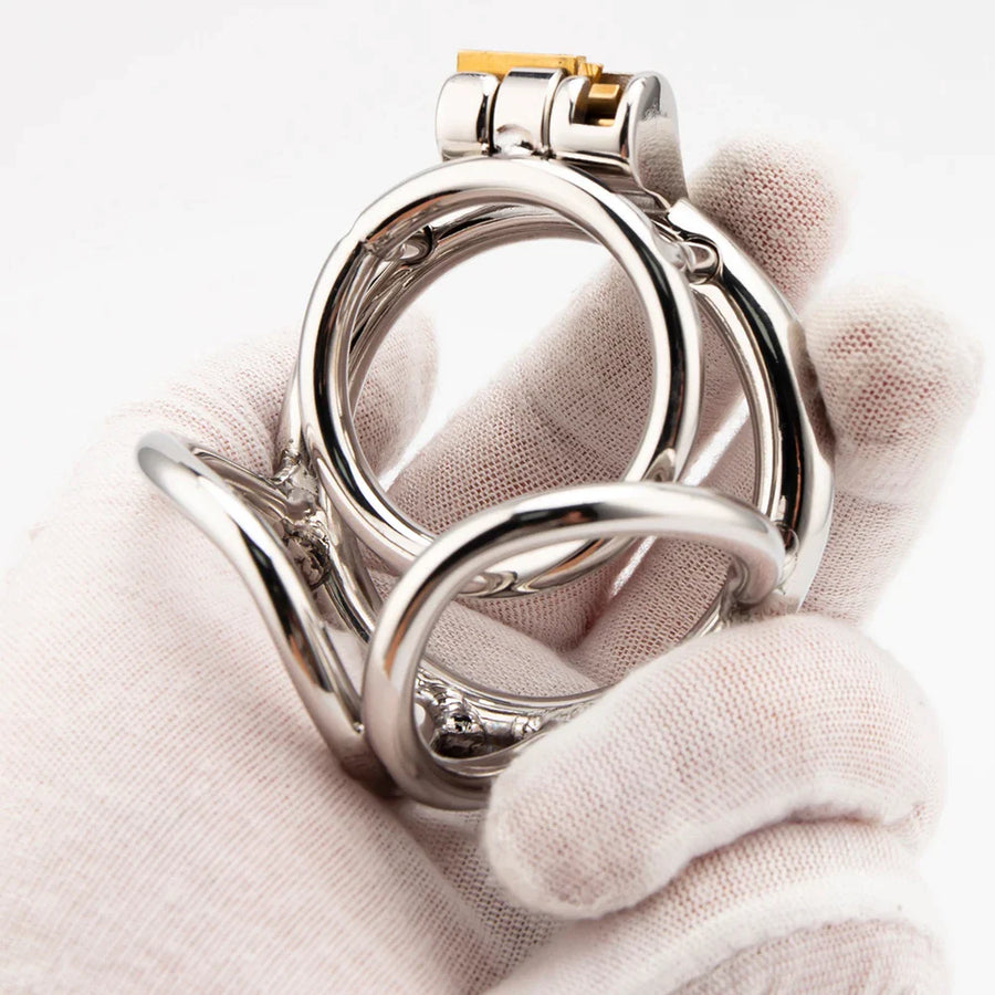 Stainless Steel Balls Chastity Penis Cage, gallery view 3