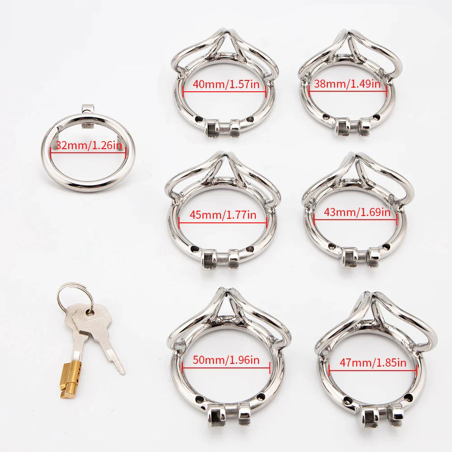 Stainless Steel Balls Chastity Penis Cage, gallery view 6