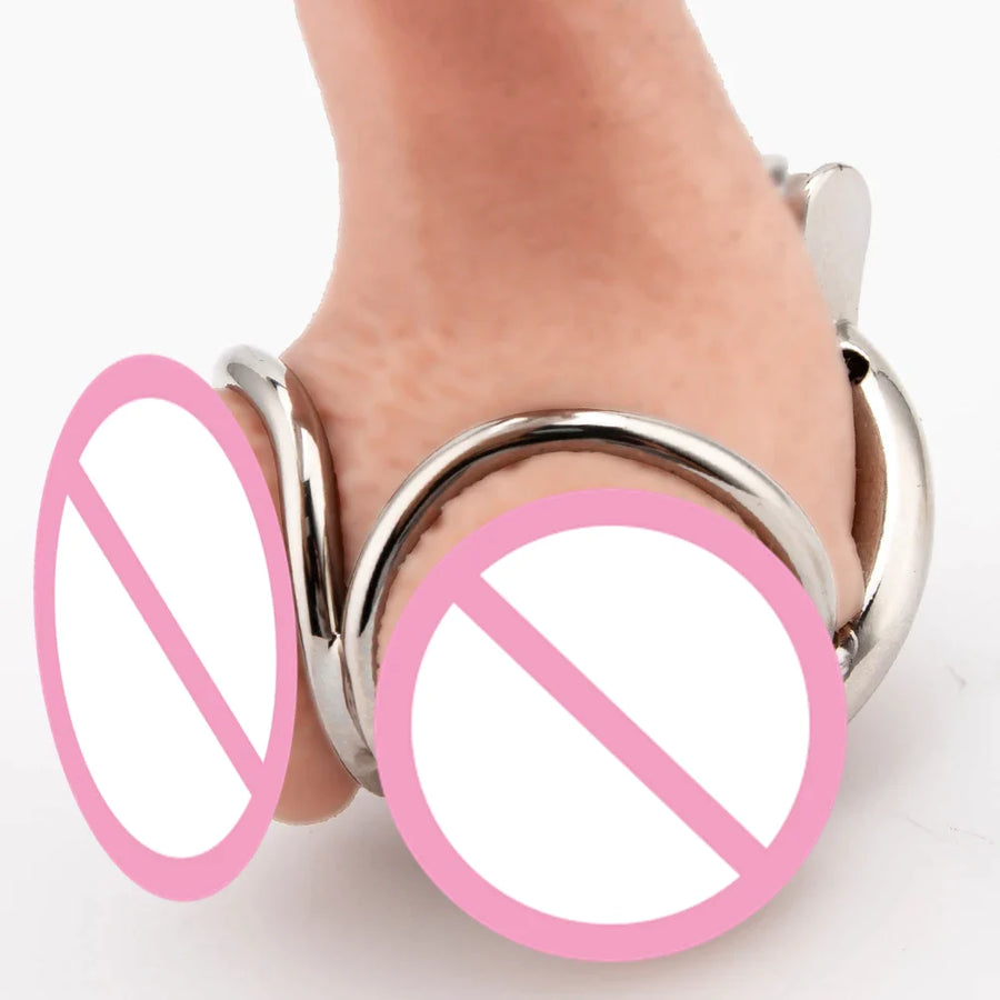 Stainless Steel Balls Chastity Penis Cage, gallery view 4