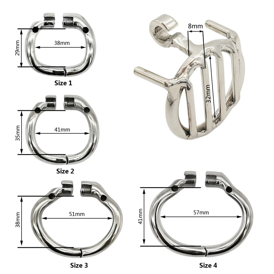 Newest Flat Cage Stainless Steel Male Chastity Device, gallery view 2