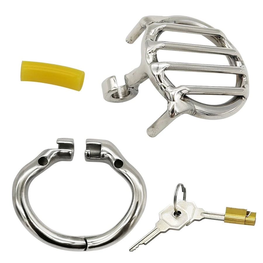 Newest Flat Cage Stainless Steel Male Chastity Device, gallery view 5