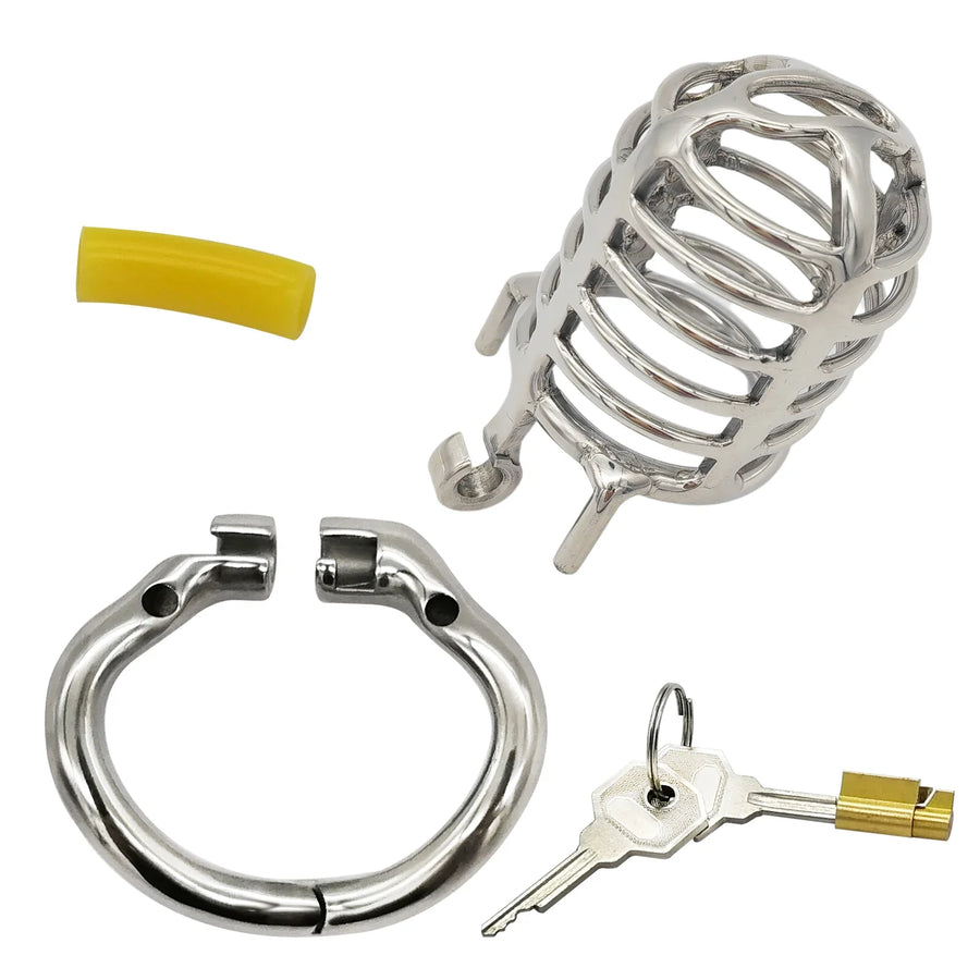 Newest Stainless Steel Male Chastity Device, gallery view 5