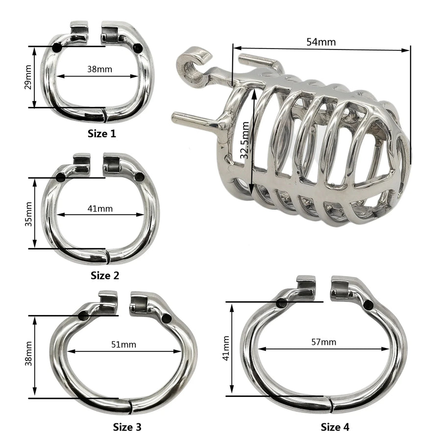 Newest Stainless Steel Male Chastity Device, gallery view 2