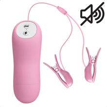 Load image into Gallery viewer, BDSM Pink Vibrating Electro Nipple Clamps Set
