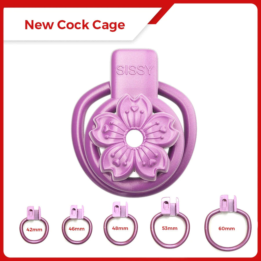 Purple SISSY Petal Chastity Cage, gallery view 2