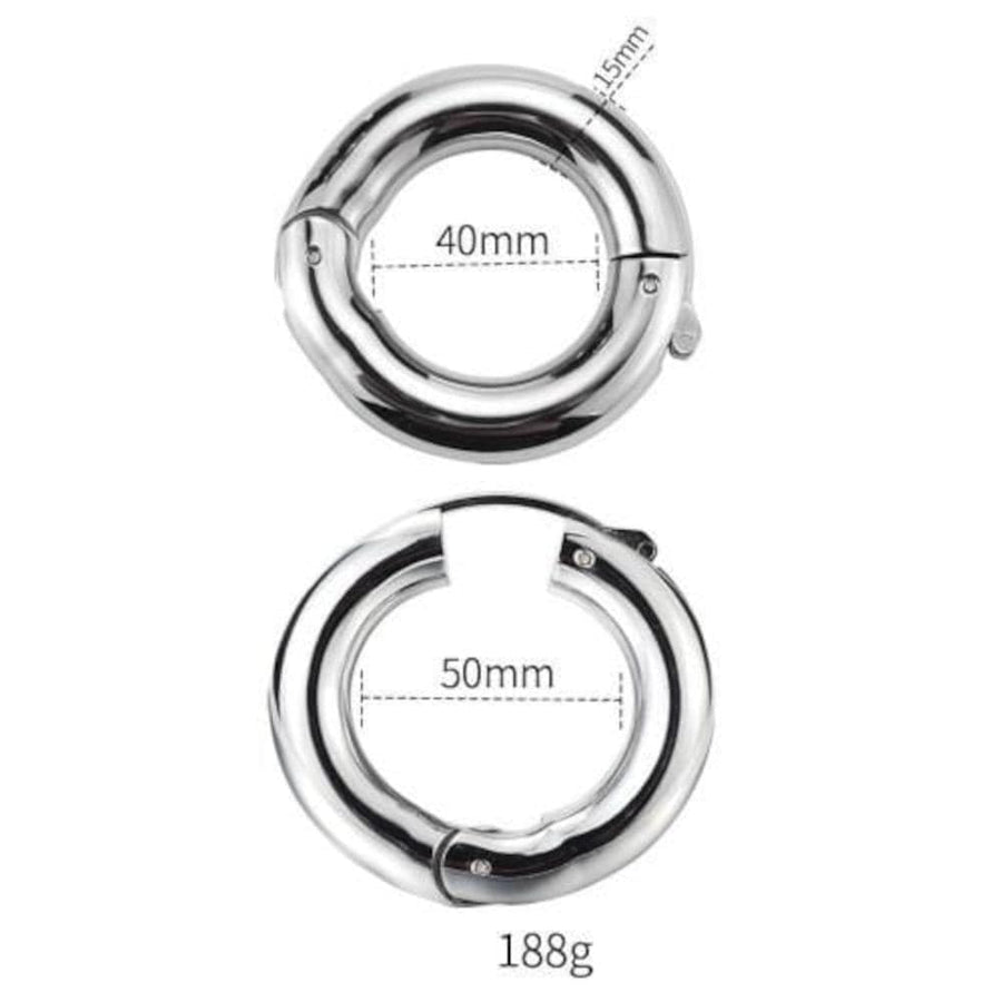 Adjustable Rounded Metal Cock Ring BDSM, gallery view 8