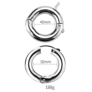 Adjustable Rounded Metal Cock Ring BDSM