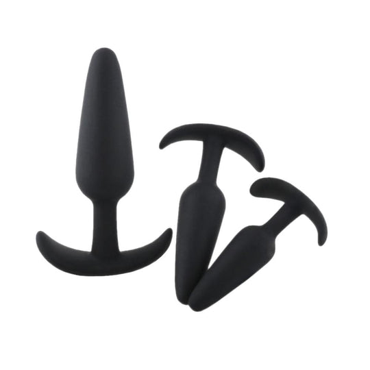 Sai-Shaped Black Silicone Butt Plug BDSM product view