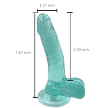 Lade das Bild in den Galerie-Viewer, Transparenter grüner realistischer 7-Zoll-Dildo
