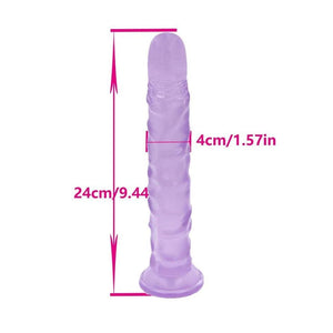 Pussy-Skewering Purple Strap On 9-Inch