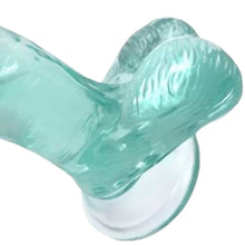 Lade das Bild in den Galerie-Viewer, Transparenter grüner realistischer 7-Zoll-Dildo
