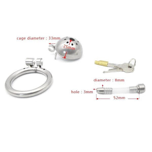 Reagan Male Chastity Device with Urethral Tube 0.98 inch long