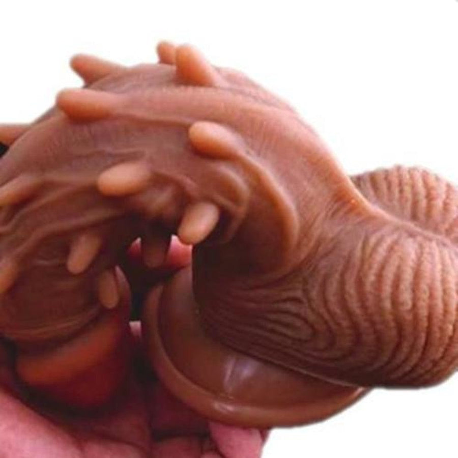 Brown Spiky Realistic Dildo With Suction Cup, gallery view 4