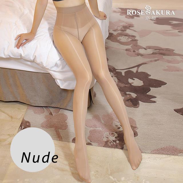 Sexy Oil Shiny Crotch Stockings Super Elastic Pantyhose, gallery view 4