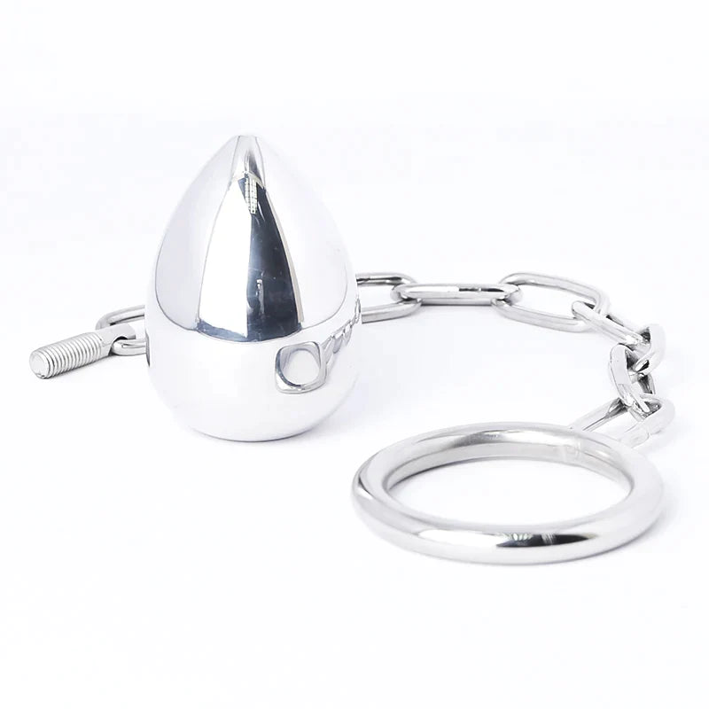Stainless Steel Anal Plug With Cock Ring, gallery view 2