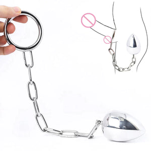 Stainless Steel Anal Plug With Cock Ring sissyloving Stainless Steel Anal Plug With Cock Ring sissyloving