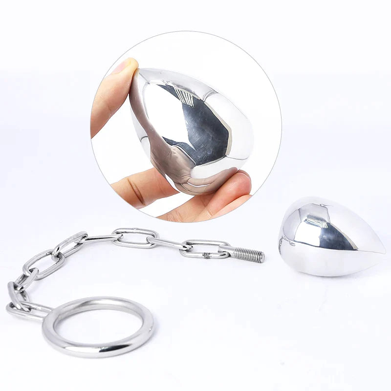 Stainless Steel Anal Plug With Cock Ring, gallery view 5