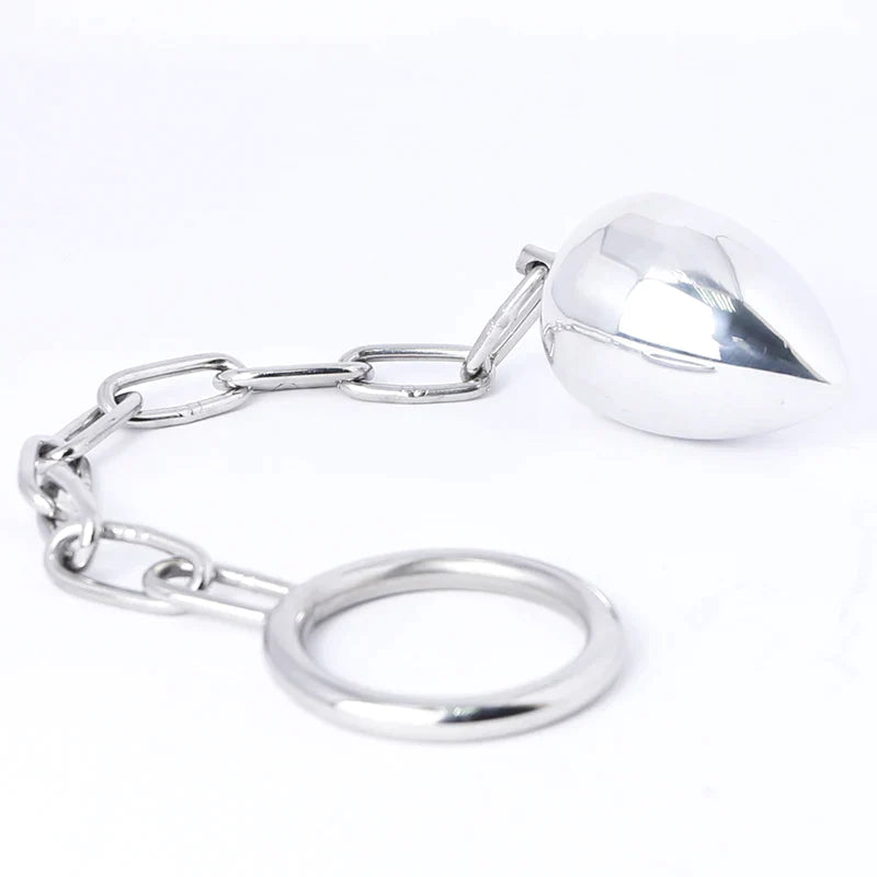 Stainless Steel Anal Plug With Cock Ring, gallery view 3
